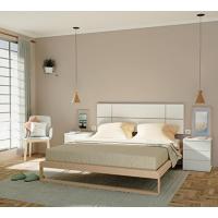 Taburete de Cama Doble Moderno Geométrico Blanco 50x160x3,2cm Para Dormitorio de Matrimonio - details 2