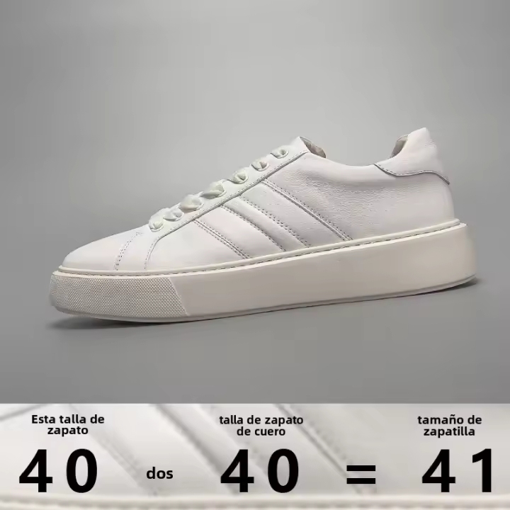 Zapatos de tablero hechos a mano de suela gruesa, ligeros y transpirables, versátiles, pequeños zapatos blancos de gama alta - 1