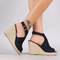 Sandalias de tacón con cuña para mujer, zapatos de verano. - details 2