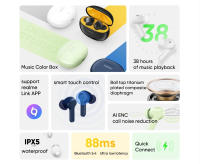 Realme-Auriculares T110 con Bluetooth 5,4, dispositivo de audio TWS, con cancelación de ruido, 28 horas de protección, IPX5, color Negro - details 1
