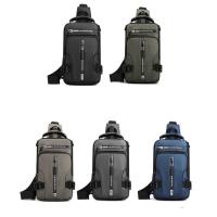 Bolso de pecho para hombre con múltiples bolsillos a la moda, bolso de mensajes deportivo de tela Oxford con carga USB, bolso cruzado multifunción de Color sólido para niños - details 1