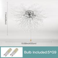 Goeco Lámpara de Techo Nórdica Moderna de Vidrio 5 Luces con Bombillas Incandescentes - details 0