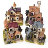 Casa de Resina Miniatura 2 Piezas Jardín de Hada Paisaje Micro Decoración de Jardín Casa Tema Random Color - details 0