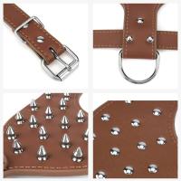 Pu tachuelas y rehes de cuero Arnés perros con pinchos Perro grande para Pit Bull,Mastiff, Boxer, Bull Terrier - details 3