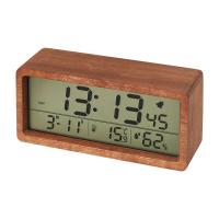 Reloj despertador Digital LED de madera, pantalla grande multifuncional, fecha, temperatura, humedad, retroiluminación, reloj de mesa con repetición de 12/24 horas - details 0