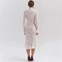 Elegante Vestido de Cautiva con Encaje de Manga Larga Estilo Bodcon Sin Acolchado para Mujeres - details 4