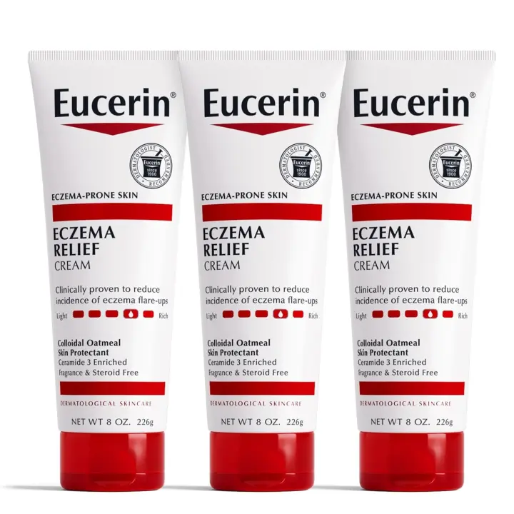 Crema Eucerin Relief, Loción Corporal Completa, Crema Hidratante para Eccema con Avena Coloidal (Protector de la Piel) y Ceramida 3, - 1