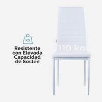 Sillas de Comedor de 4 Piezas Elegantes Resalto Alto, Asiento Ergonómico, Diseño con Costuras Decorativas Material de Piel Sintética, Estructura de Acero - details 47