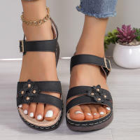 Sandalias de costura suave para mujer, zapatos planos cómodos con punta abierta, calzado de playa, novedad - details 3