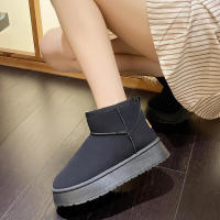 Zapatos informales cálidos de nieve de felpa corta para mujer, botas de gamuza con parte inferior plana, invierno, 2023 - details 0