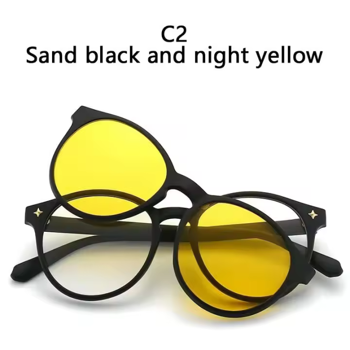 6 en 1 hombres personalizados mujeres polarizadas ópticas imán magnético gafas de sol Polaroid Clip en marco de gafas de sol - 1