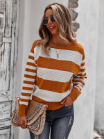 Suéter empalmado a rayas para mujer, Jersey de punto a la moda, novedad de otoño e invierno, 2023 - details 7