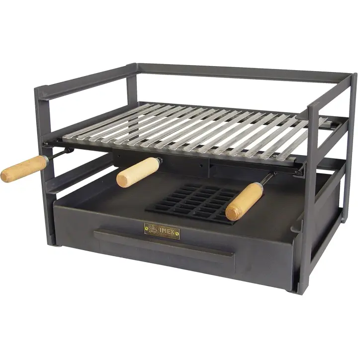 Cajón Barbacoa con Parrilla, Negro, 72 x 41 x 35 cm - 1
