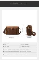 Bolso cilíndrico horizontal, bolso de hombro de cuero de caballo loco para hombres, bolso transversal de cuero genuino europeo y americano retro para hombres - details 3