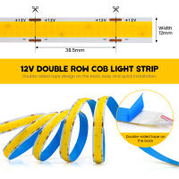 GAHADA Cinta LED de Alta Brillo Lineal 12mm PCB COB Doble Fila 600LEDs/m - details 2