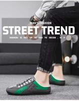 Zapatos planos de conducción de fondo suave de moda para hombre, zapatos casuales de primavera y verano con diseño de gorro, estilo de caminata de medio arrastre, sin cordones - details 5