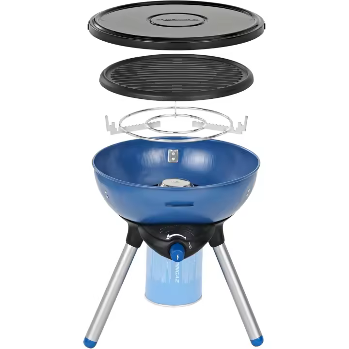 Parrilla Pequeña de Gas 2000 W Ideal para Acampar y Hornear Placa de Parrilla Antiadherente y Rejilla para Ollas Funciona con Cartucho Gas CV 470 - 1
