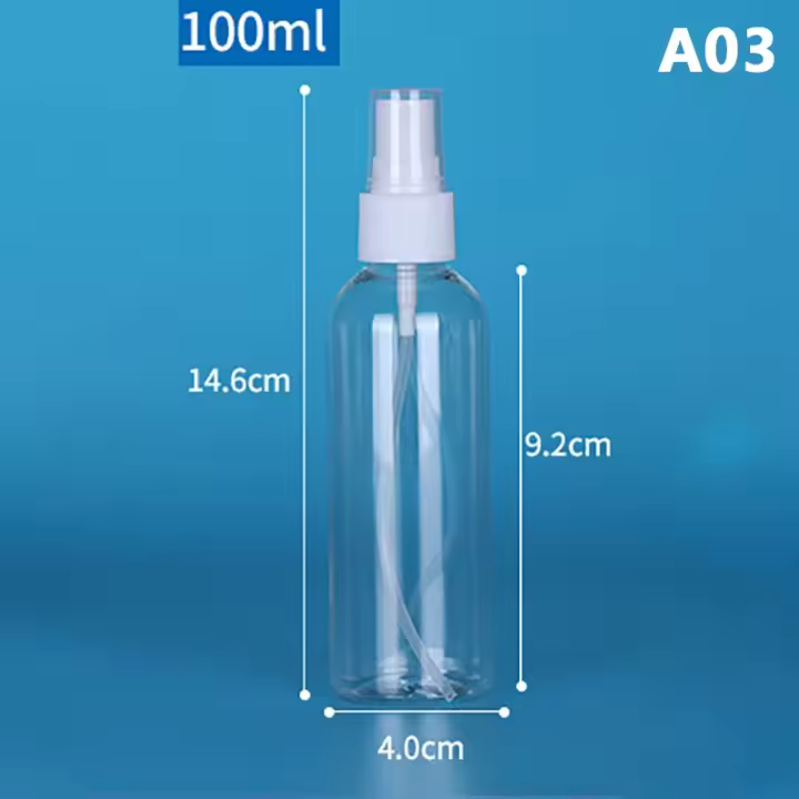Botellas transparentes recargables para viaje, atomizador de Perfume de plástico transparente, botella pulverizadora pequeña de 10/50 /100/150/200/250/300/500ml - 1