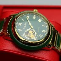 DUGARY Tourbillon mechanical watch men transparent back jade 43mm Wristwatches Salute Chairman Mao Relojes Para waterproof - details 2