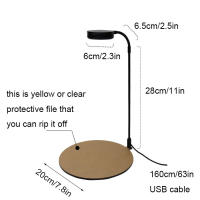 Luz LED regulable para acuario, lámpara de cultivo de plantas Con base, color negro, 5W, con temporizador y enchufe USB, 3000K, blanco cálido, 6000K - details 11