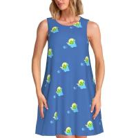Vestido Duo de búho sin mangas informal para mujer, divertido pájaro verde, viajes personalizados, D-Duogos - details 176