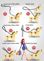 Truelove 7 In 1 Multi-Function Adjustable Dog Lead Hand Free Pet Training Leash Reflective Multi-Purpose Dog Leash Walk 2 Dogs - details 7