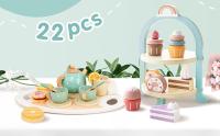 wooden tea party set