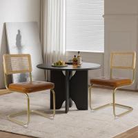Pack de 2 Comedor Tapizadas, Sillas de Cocina Modernas con Patas de Metal, Gran Estabilidad y Capacidad de Carga, Blanco, Ratán, Vellón, Espuma - details 10
