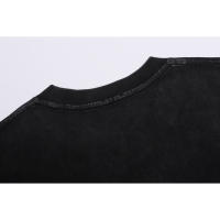 LOEVE Nueva camiseta de manga corta de verano bordada y fieltrada para hombres, camisa informal de algodón puro de moda, top lavado y desgastado para parejas - details 4