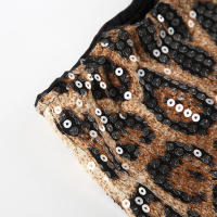 Pantalones Cortos de Lentejuelas Brillantes BUNO Mini Pantalones de Cintura Alta con Estampado de Leopardo Ropa de Calle Impactante - details 17