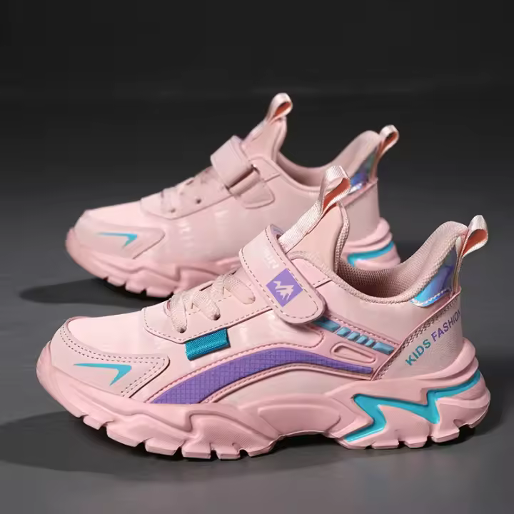 Zapatos deportivos para niños, zapatillas cómodas para correr al aire libre, impermeables, tenis infantiles, antideslizantes, color rosa - 1