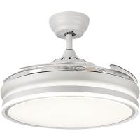 Ventilador de Techo con Luz LED 36W | Aspas Retráctiles |   3 tonalidades |   6 Velocidades |   Control Remoto |   temporizador |   Silencioso, Blanco, Mediano, Metal - details 2