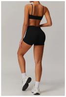 Sensación de nube para levantar las nalgas, pantalones cortos de Yoga de cintura alta para el vientre, pantalones deportivos de secado rápido, pantalones cortos deportivos ajustados transpirables para mujer - details 15
