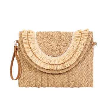 Bolso Paja Mujer Bolso De Mano De Rafia De Crochet / Bolso De Paja Tejido Para Playa De Verano Para Hombro Y Bandolera - España Bolso Negro Verano Mujer