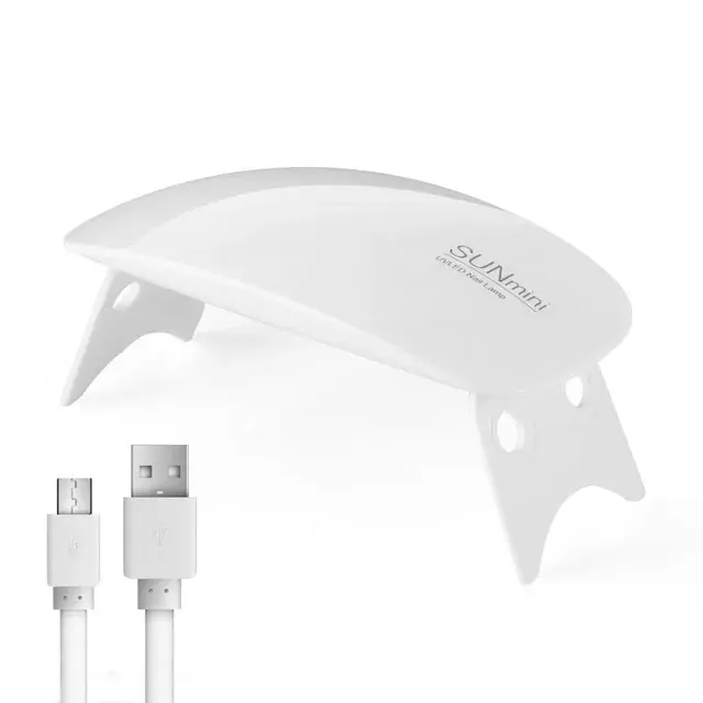Secador Mini 6W Portátil Lámpara de Manicura UV con 6 LED para Uso Doméstico Cable USB Incluido - 1