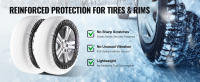 SucceBuy Calcetines de nieve engrosados ​​para neumáticos, cubiertas de neumáticos de fibra de poliéster de alta densidad con correas elásticas, calcetines de tracción antideslizantes para automóviles, SUV, camionetas y camiones (paquete de 2) - details 4