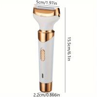 Afeitadora eléctrica 4 en 1 para mujer, depiladora recargable por USB, recortadora eléctrica de cejas, eliminador de vello portátil para cara, nariz y piernas - details 10