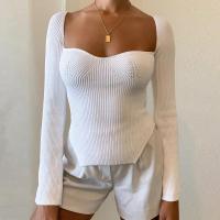 Suéter de Manga Larga con Cuello Cuadrado para Mujer Jersey de Punto para Primavera y Otoño - details 4