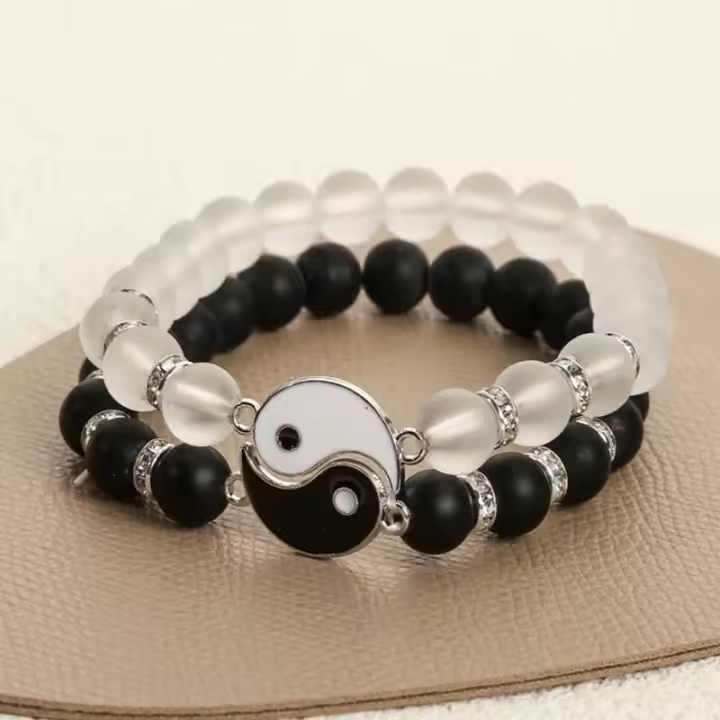 2 pulseras magnéticas de amistad de amor para parejas a juego, joyería de cumpleaños para mujeres y niñas - 1