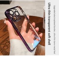 Funda de protección de lente de cámara de lujo para iPhone 15, 14, 13, 12, 11 Pro Max, 14, 15 Plus, fundas de teléfono transparentes a prueba de golpes de silicona suave - details 2