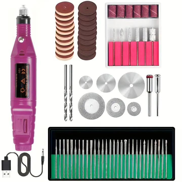 83 piezas Juego de herramientas de grabado y pulido Magenta Craft, que incluye una máquina de grabado y un bolígrafo de esmerilado para joyería DIY, vidrio, madera y plástico, versión USB. - 1