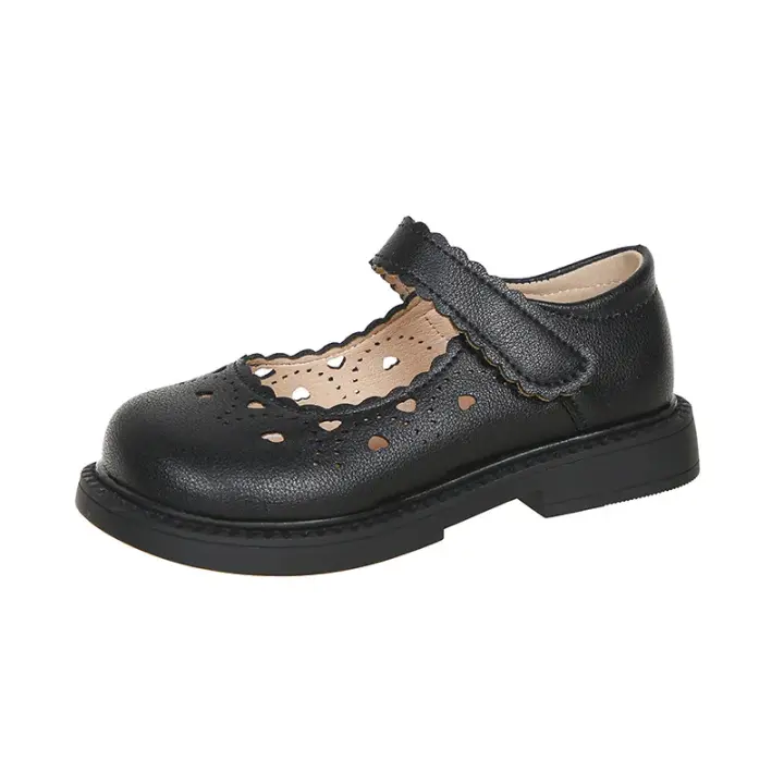 Zapatos de cuero para niña, calzado de vestir suave y Chic, con recortes de corazón, Princesa, Moda de Primavera y otoño, 2024 - 1