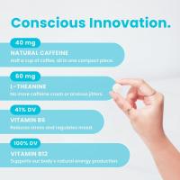 NeuroGum Caffeine Gum (90 comprimidos) Sin azúcar con L-teanina+cafeína natural+vitaminas B12 B6- Rompecabezas masculino femenino Energy Focus - details 5