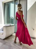 Vestido largo sexi con cuello Diagonal y cintura sin mangas para mujer, vestido liso calado elegante para fiesta, decoración a la moda - details 8