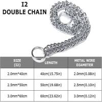 Ahogador para perros con cadena antideslizante P para perros pequeños, medianos y grandes, cuellos de entrenamiento Titan duraderos, mascota estable cromada de 2 filas - details 0