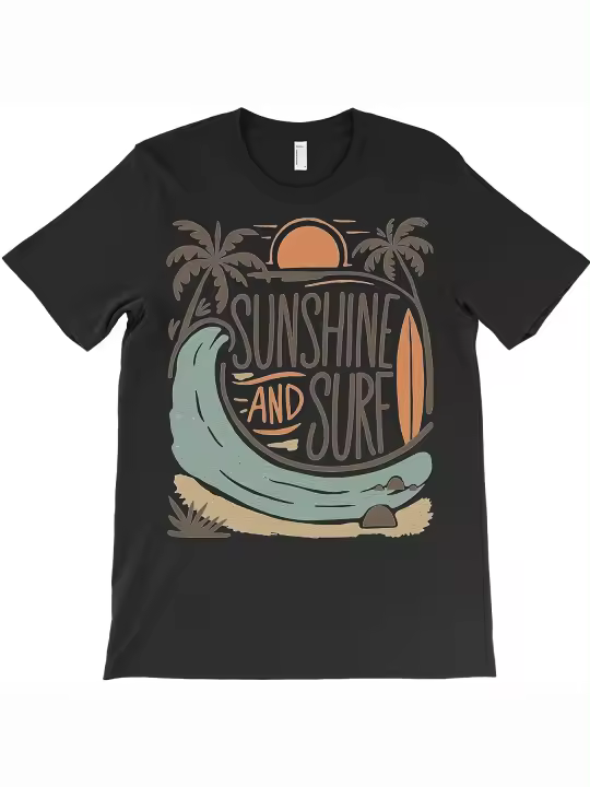 Nombre tropical surf vibes camiseta regalo de papá suave y cómodo cuello redondo manga corta - 1