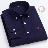 hombre manga larga ropa hombre S~7XL 100% algodón puro Camisa giratoria Oxford de manga larga para hombre Ocio de negocios Bolsillo bordado Slim Fit Estilo de botón Suave Med - details 38