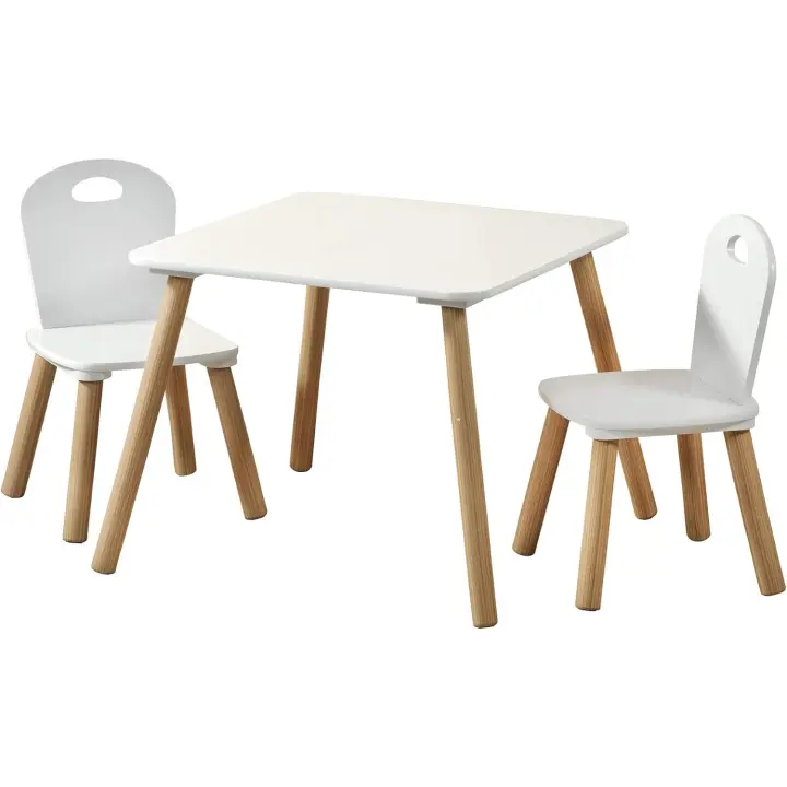 Juego de Mesa y Silla para Niños Blanco 55x55x45cm 27,5x27,5x50,5cm 1771213 - 1