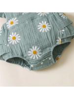 Verano recién nacido bebé niñas de 0 a 18 meses mameluco estampado de girasol sin mangas lindo mono de una pieza para niños - details 10