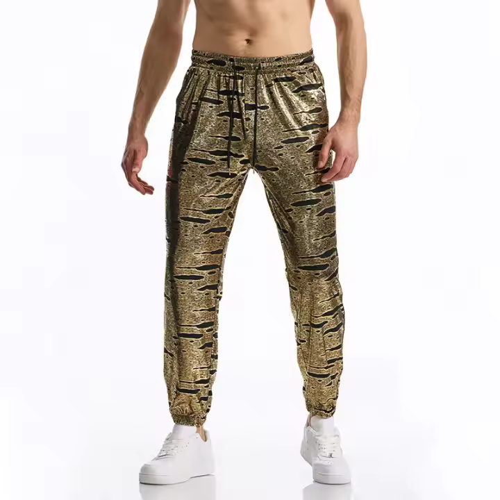 Modo nuage estampage à chaud hommes pantalons décontractés Harajuku Hip Hop Disco danse fête Streetwear cordón pantalon discothèque pantalon - 1